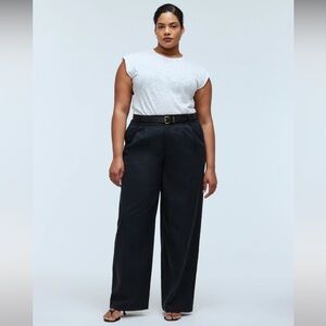 NWOT Madewell The Plus Curvy Harlow Wide-Leg Pant in Drapey Twill - 18W - Black